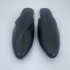 Liberté The Modern Mule Womens 6 Black Leather Almond Toe‎ Slip On Flat Shoes
